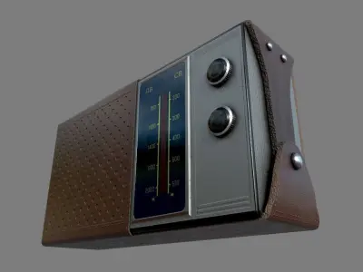 Retro Radio  Low-poly 3D model