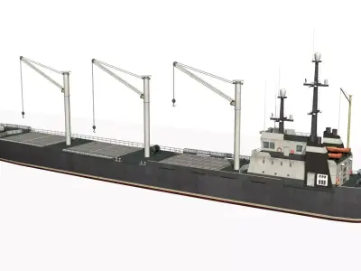bulk carrier Low-poly 3D model