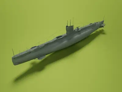 HMS E40 Low-poly 3D model