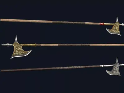 Lion Guard Halberd Low-poly 3D model