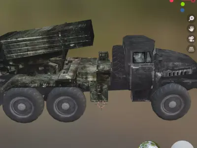 rocket bm21 Low-poly 3D model