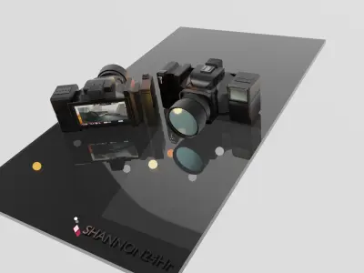 3D MODLE camera on table Low-poly 3D model