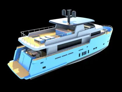 25 Meter Dutch Trawler Exterior Model 3D model