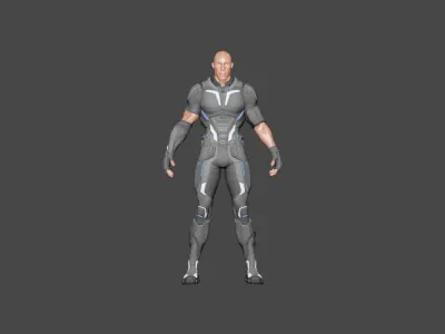Armed man 3D model