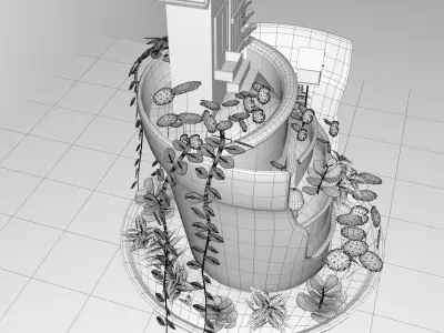 creative pot flower2 3D model