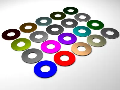 Metal Washer Bolts Set 3D model