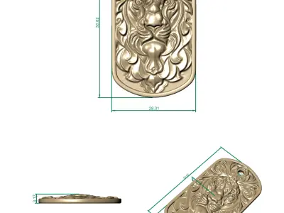 Lion military  Pendant  3D print model