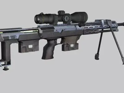 Sniper Denel 3NTW-20 Low-Poly 3D Model Low-poly 3D model