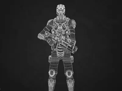 Elite soldier Low-poly 3D model