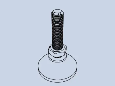 Leveling leg - PARAMETRIC Low-poly 3D model