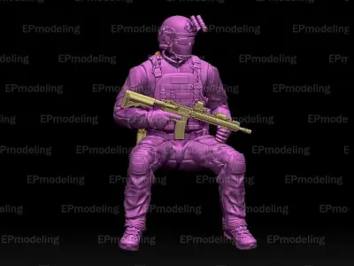US ranger soldier 3D print model get
