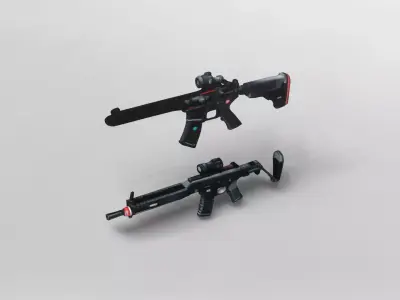 Modern Tactical Assault Rifle 3D Model 3D model purchase