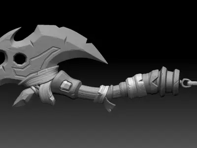 Stylized axe Low-poly 3D model