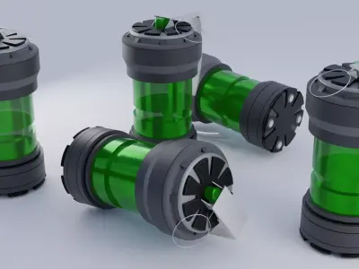 Futuristic Atom Bomb  Free low-poly 3D model