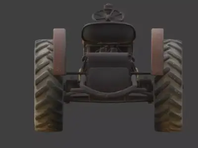 Frontier Wasteland Farm Tractor Low-poly 3D model