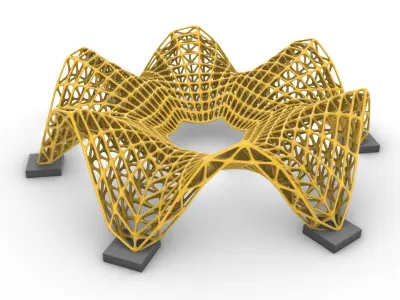 Landscape Sci-Fi Space Truss Structure 01 3D model