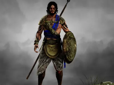 Antique Warrior Low-poly 3D model