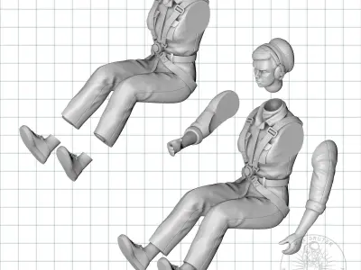 Female Helicopter Pilot 3D print model