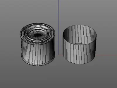 One fourth pint paint can with lid 3D model