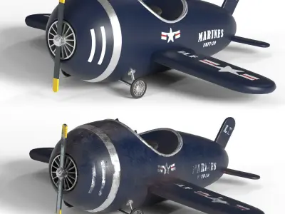 AIR PLANE TOYS OLD AND CLEAN PBR 4K 3D model