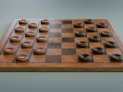 Checkers Low-poly 3D model