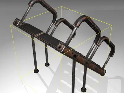 Futuristic Stairs - 28 - Rusty Textures Low-poly 3D model