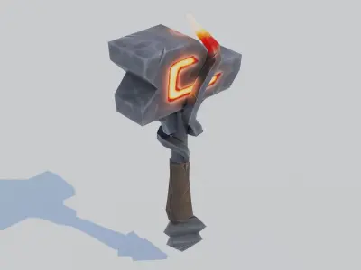 Stylized one-handed mace Low-poly 3D model