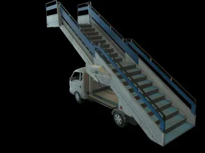 Airport boarding stair truck Low-poly 3D model