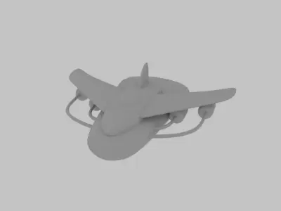 Spaceship D 7 toy airplane Low-poly 3D model