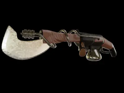  fire Machine Rifle Low-poly 3D model Low-poly 3D model