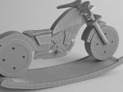 Wood Toy Motorbike 3D model