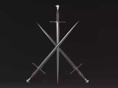 Bastard Sword Low-poly 3D model purchase