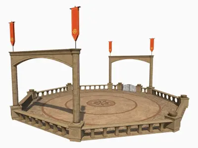 Lowpoly Ancient Arena Low-poly 3D model