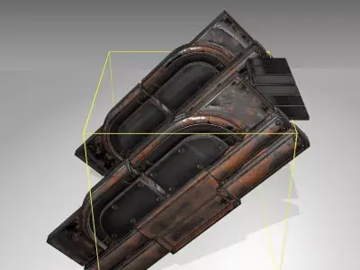 Futuristic Stairs - 23 - Rusty Textures Low-poly 3D model