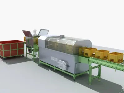 Industrial Equipment 8-Box Washing Machines Automatic  3D model