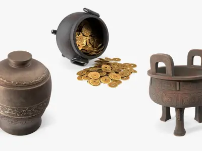 Antique Chinese Artifacts Collection 3D model