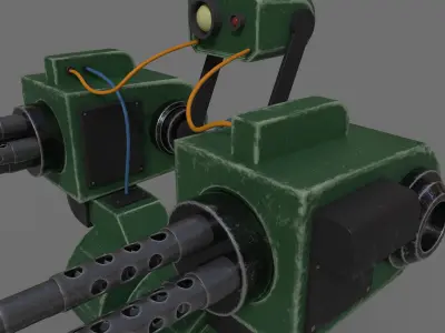 Turret Low-poly 3D model shop
