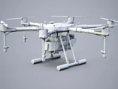 Agricultural Drone - Farming UAV Sprayer no Textures Low-poly 3D model