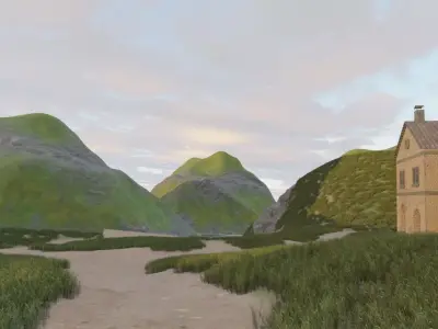 Medieval Hilltop Village 3D model