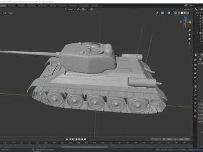 t-34-85 tank Low-poly 3D model