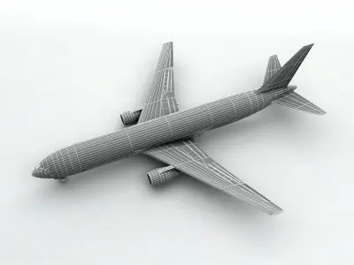  Boeing 767-300 Airliner - Delta Airlines Low-poly 3D model