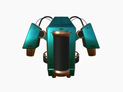 Jetpack G10 Blue Bronze - SciFi Character Design Low-poly 3D model