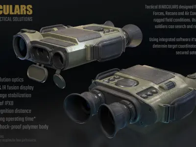 Military Recon Set - Binoculars and Laser Designator Low-poly 3D model