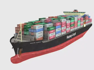 Container Ship Lowpoly Low-poly 3D model