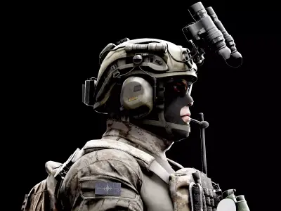 Military helmet GAME READY Low-poly 3D model buy