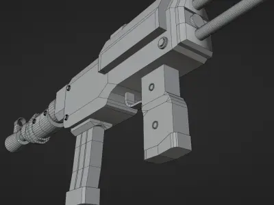 Machine gun LowPoly 3D model