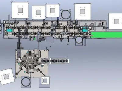 Motor automatic assembly production line 3D model