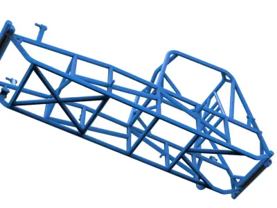 Frame of Vintage Dirt Silver Crown Car Scale 1 to 25 3D print model