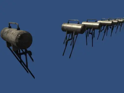 Powerstation props collection Low-poly 3D model