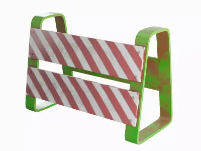 Traffic Barricade 03 Low-poly 3D model